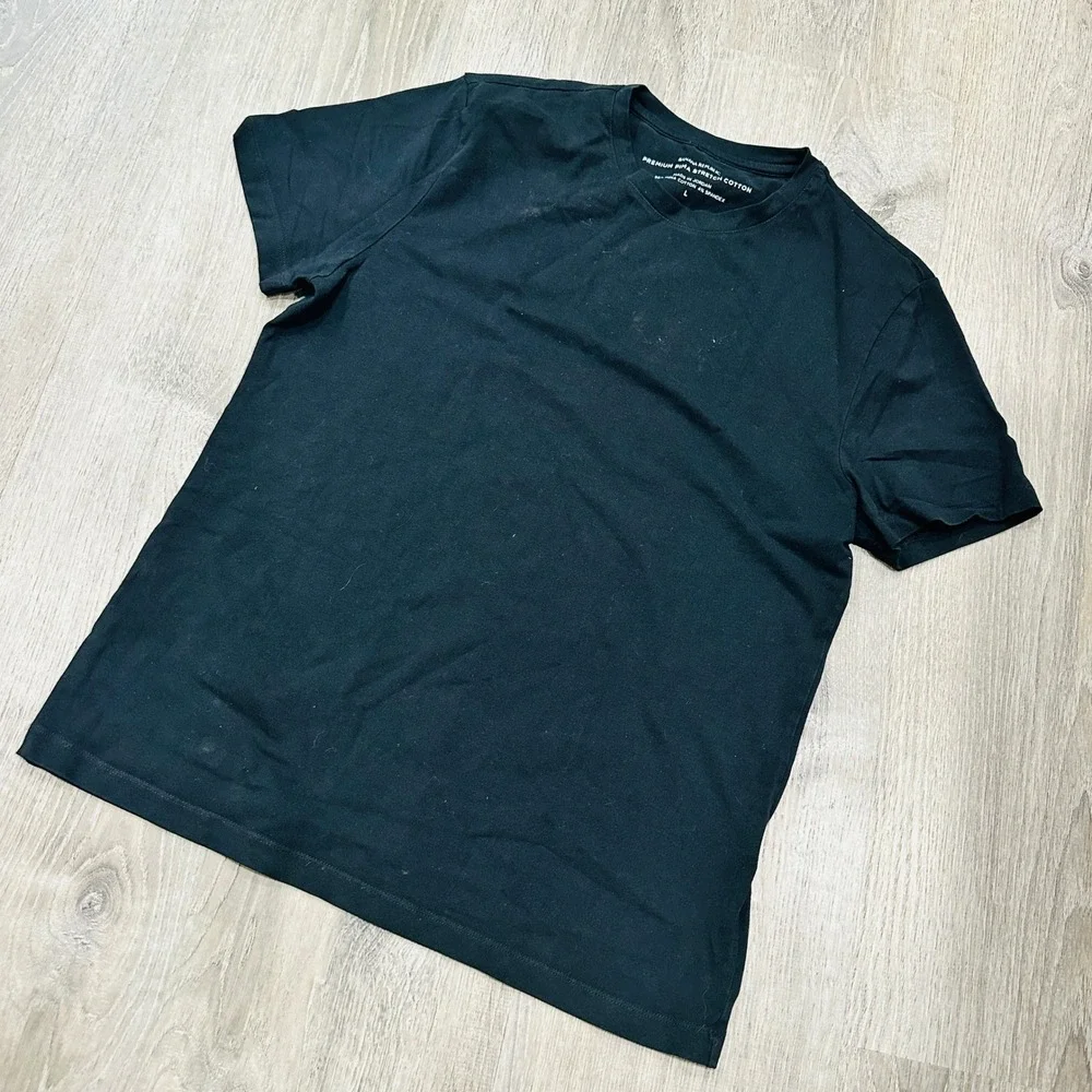 Banana Republic T Shirt Mens Large Black Premium Pima Stretch Cotton T-Shirt